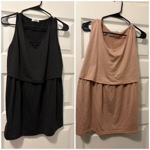 Black and Pink Sleeveless Nursing Tank Tops